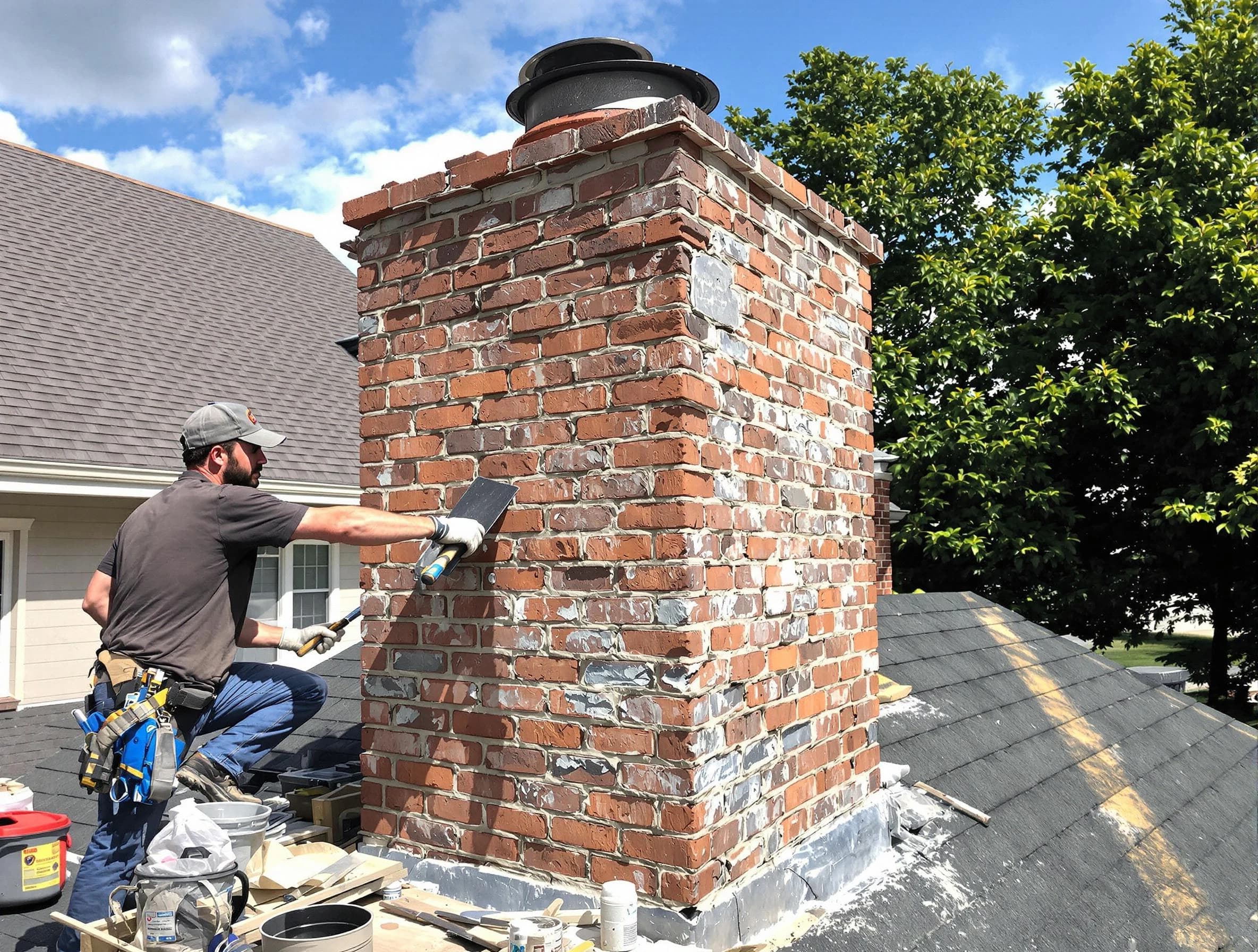 Completed chimney rebuild by Lewisburg Chimney Sweep in Lewisburg, TN