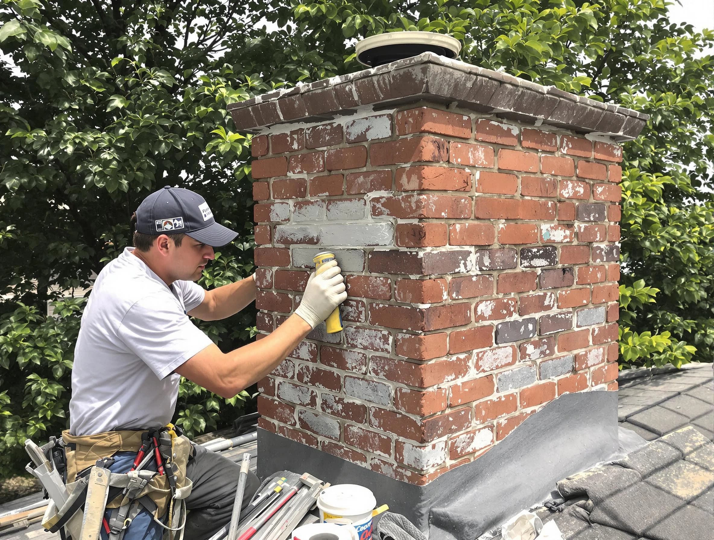 Lewisburg Chimney Sweep restoring an aging chimney in Lewisburg, TN