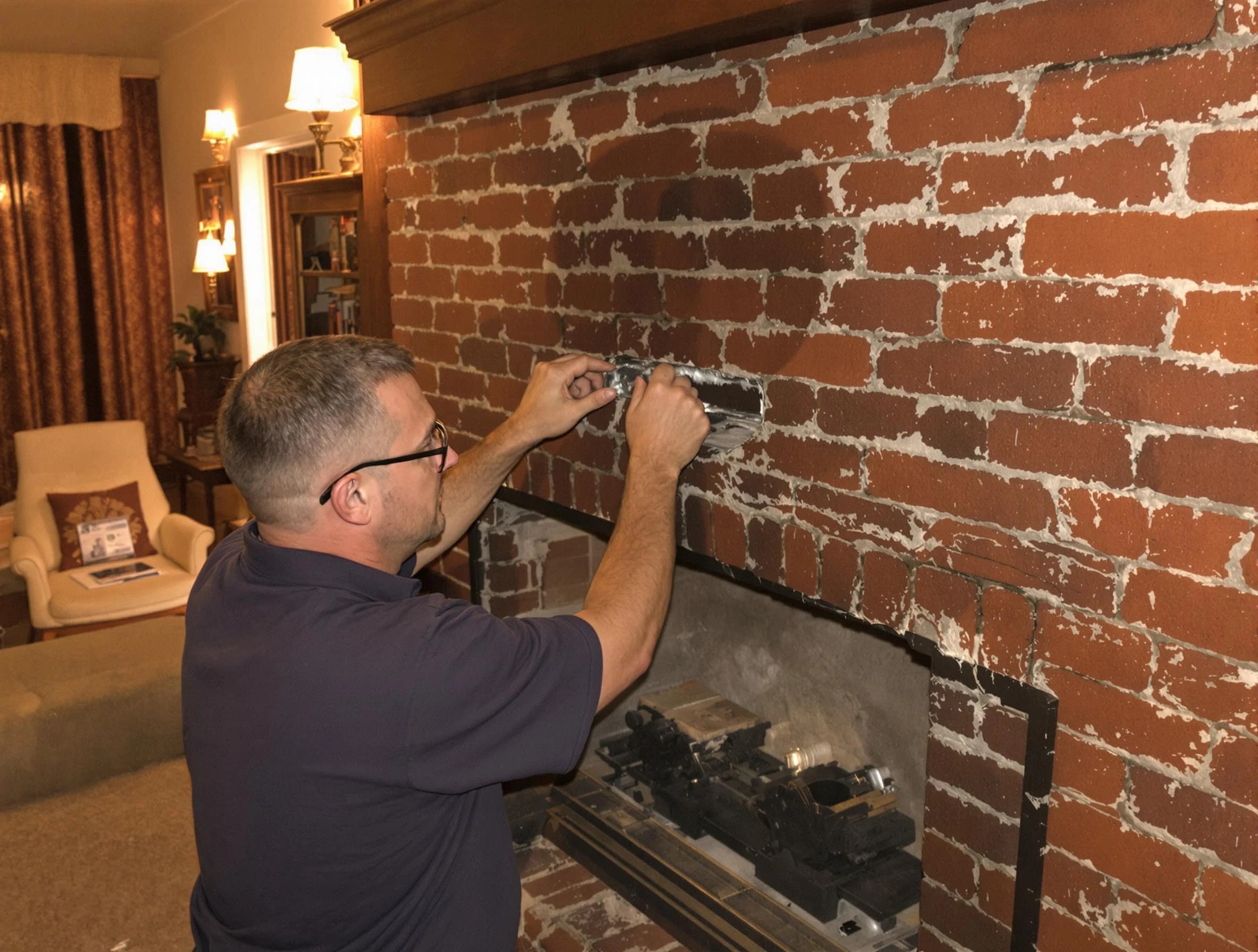 Lewisburg Chimney Sweep expert fixing a fireplace in Lewisburg, TN