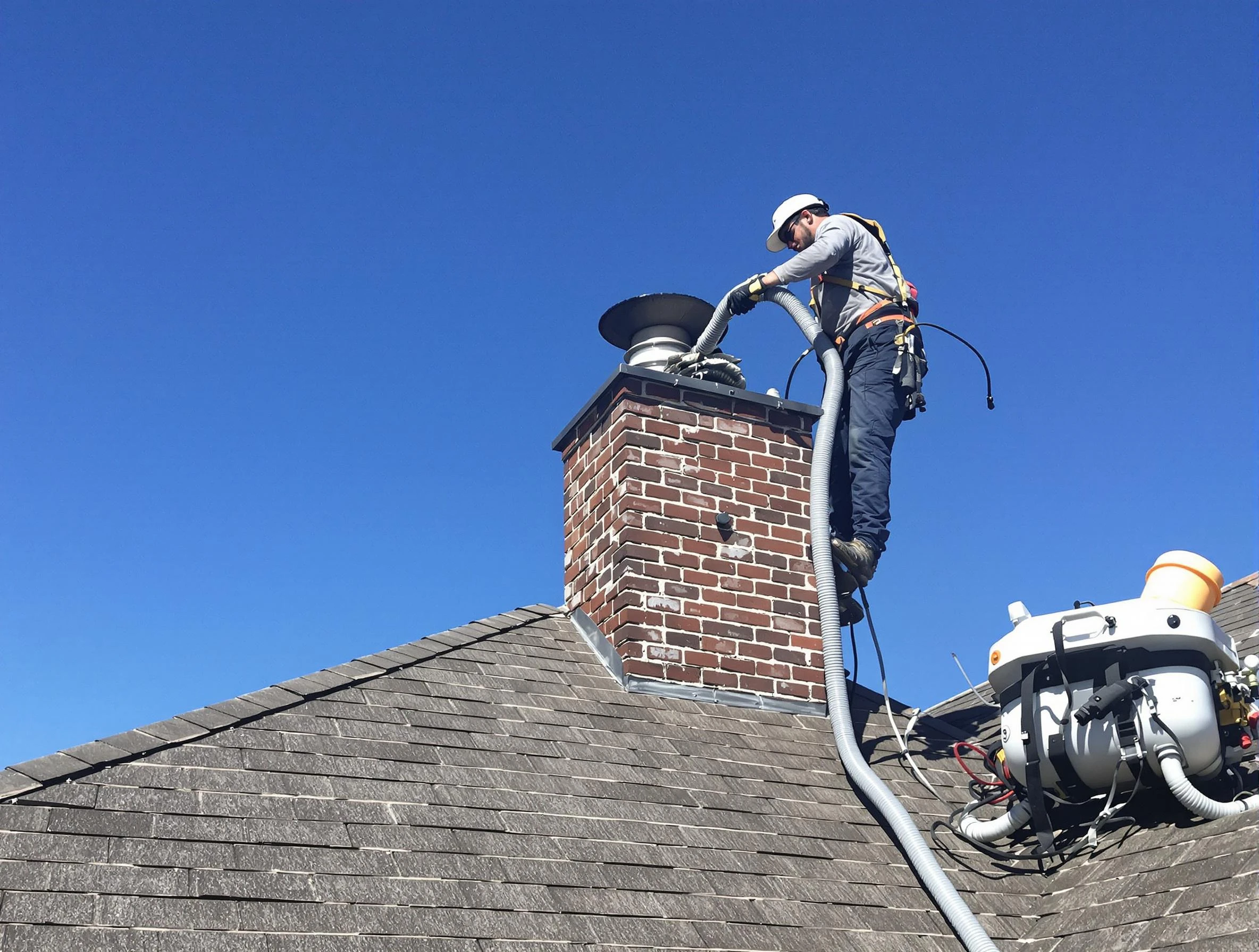 Dedicated Lewisburg Chimney Sweep team member cleaning a chimney in Lewisburg, TN