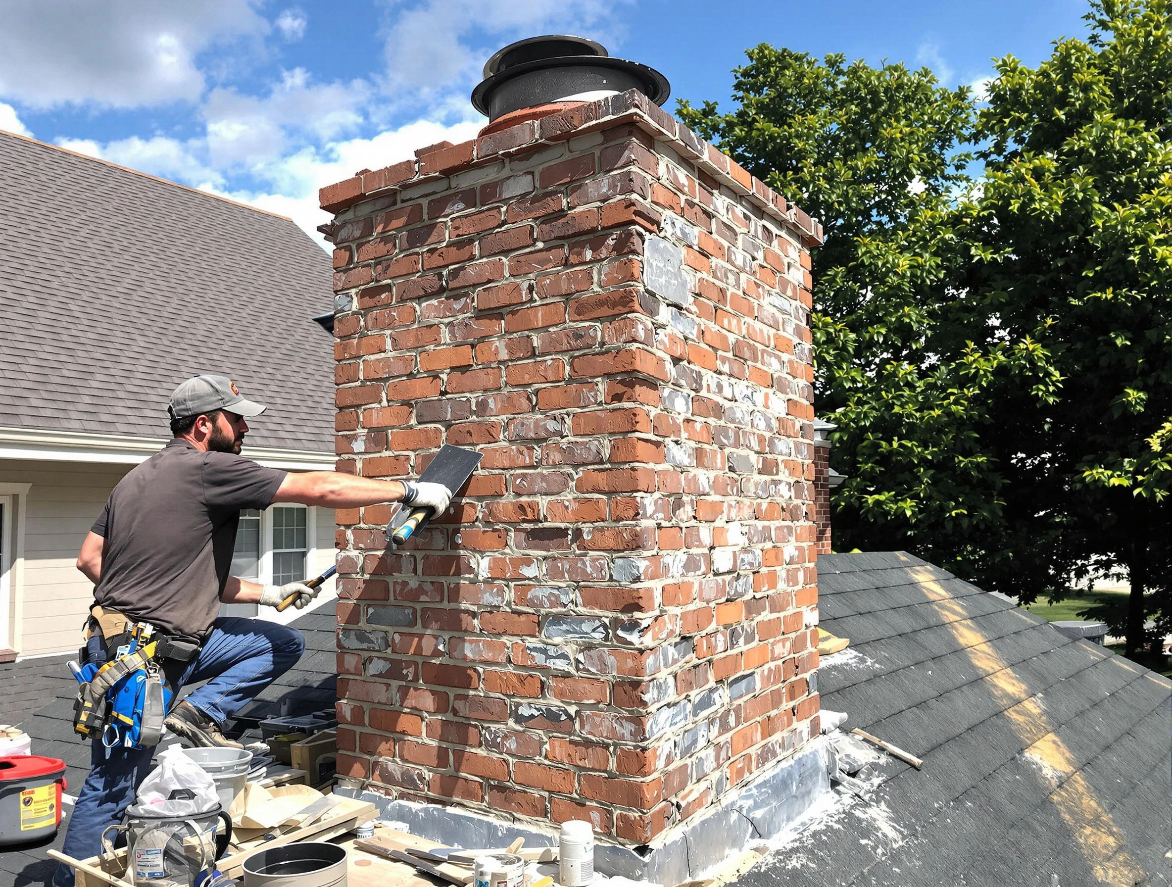 Completed chimney rebuild by Lewisburg Chimney Sweep in Lewisburg, TN
