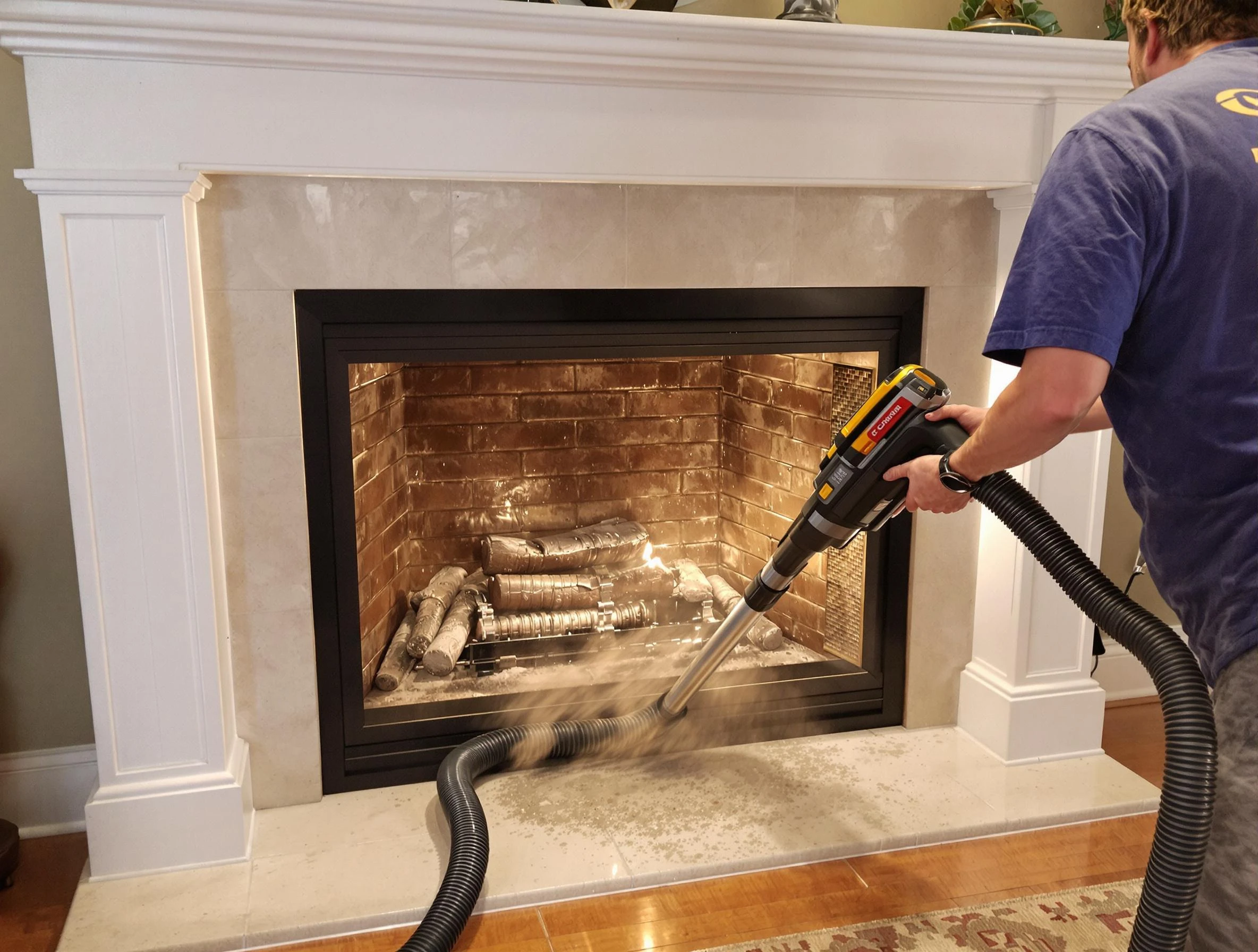 Fireplace cleaning performed by Lewisburg Chimney Sweep in Lewisburg, TN