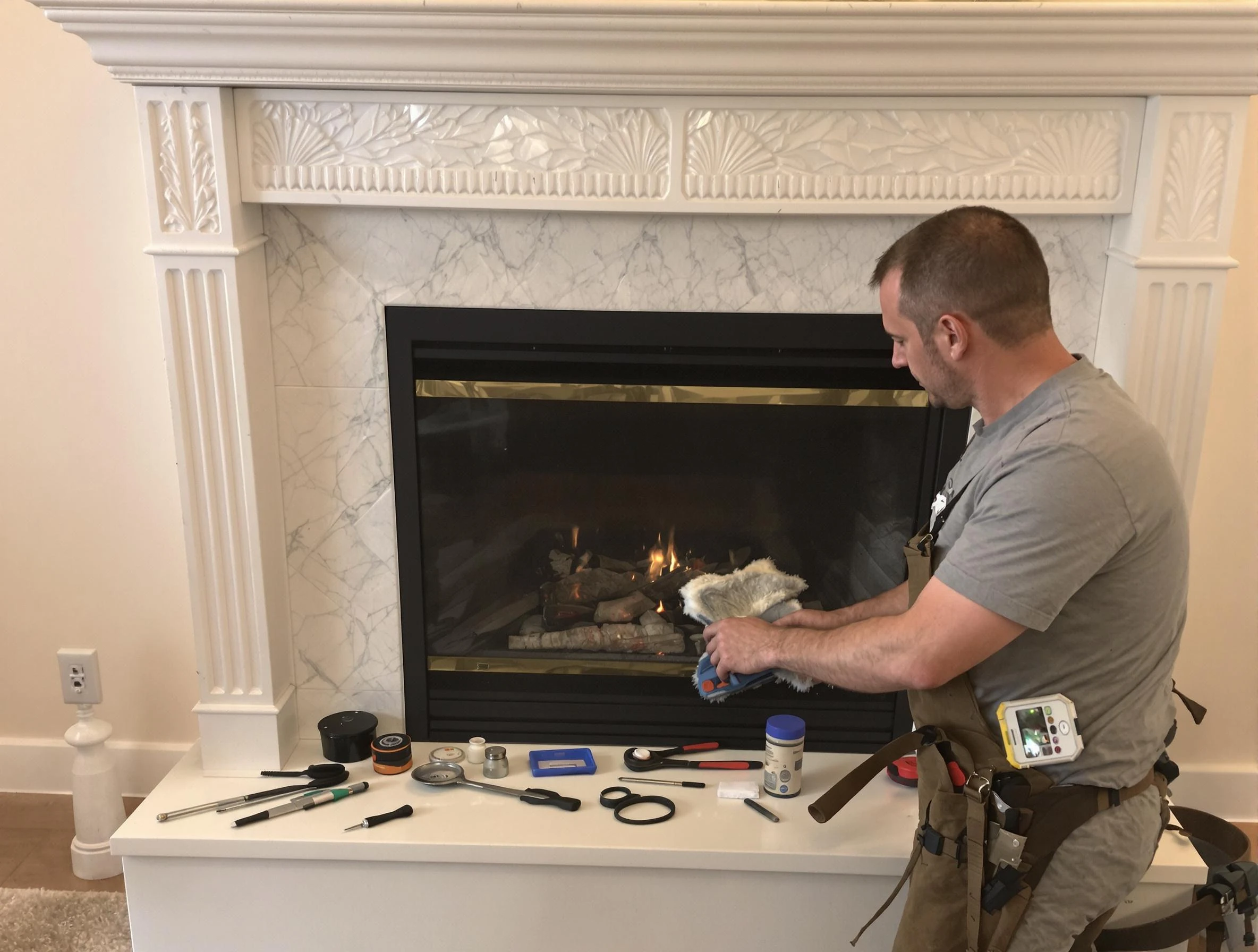 Lewisburg Chimney Sweep performing fireplace maintenance in Lewisburg, TN